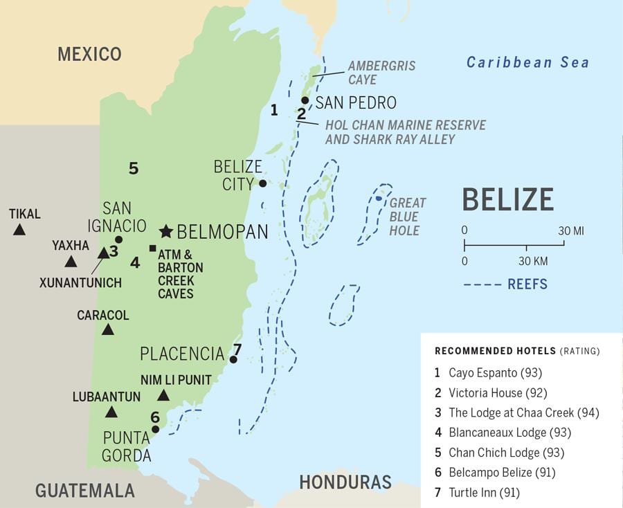 Mapa ng Belize beach