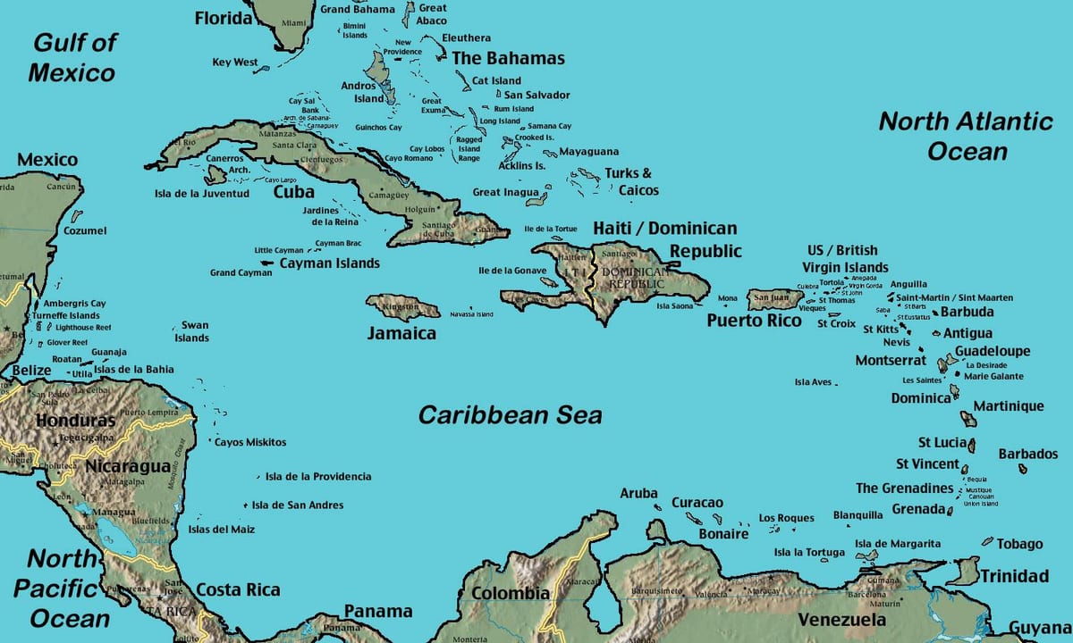 Mapa ng Belize caribbean