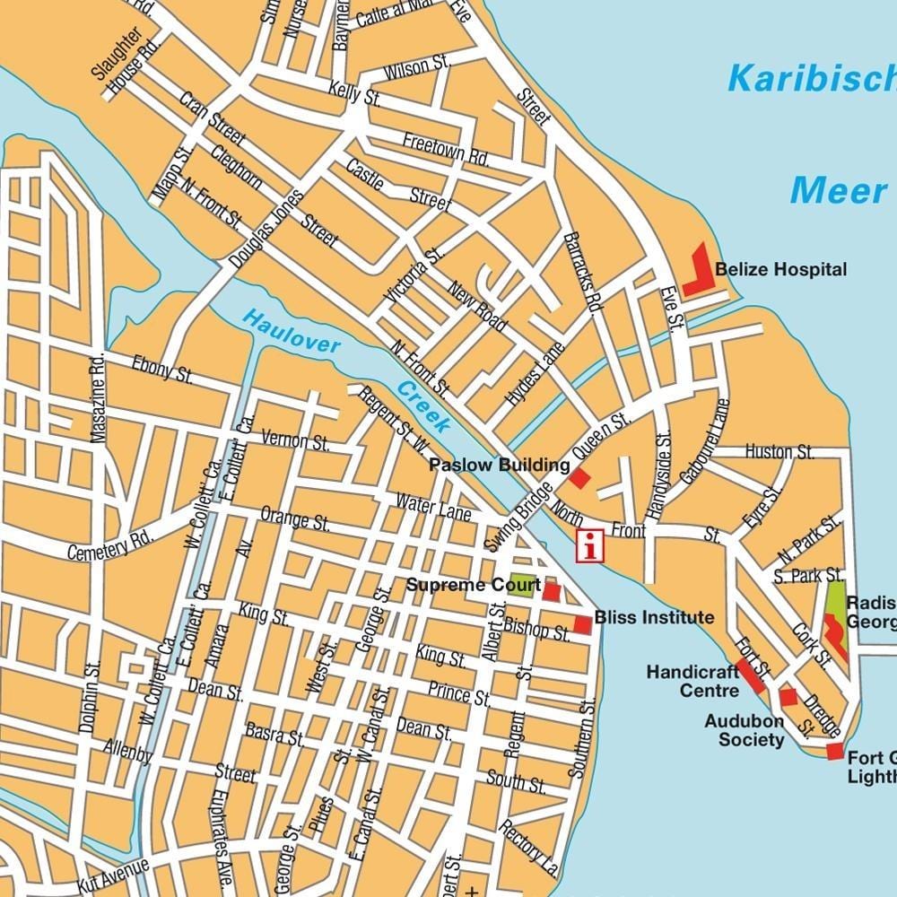 Mapa ng Belize city cruise port
