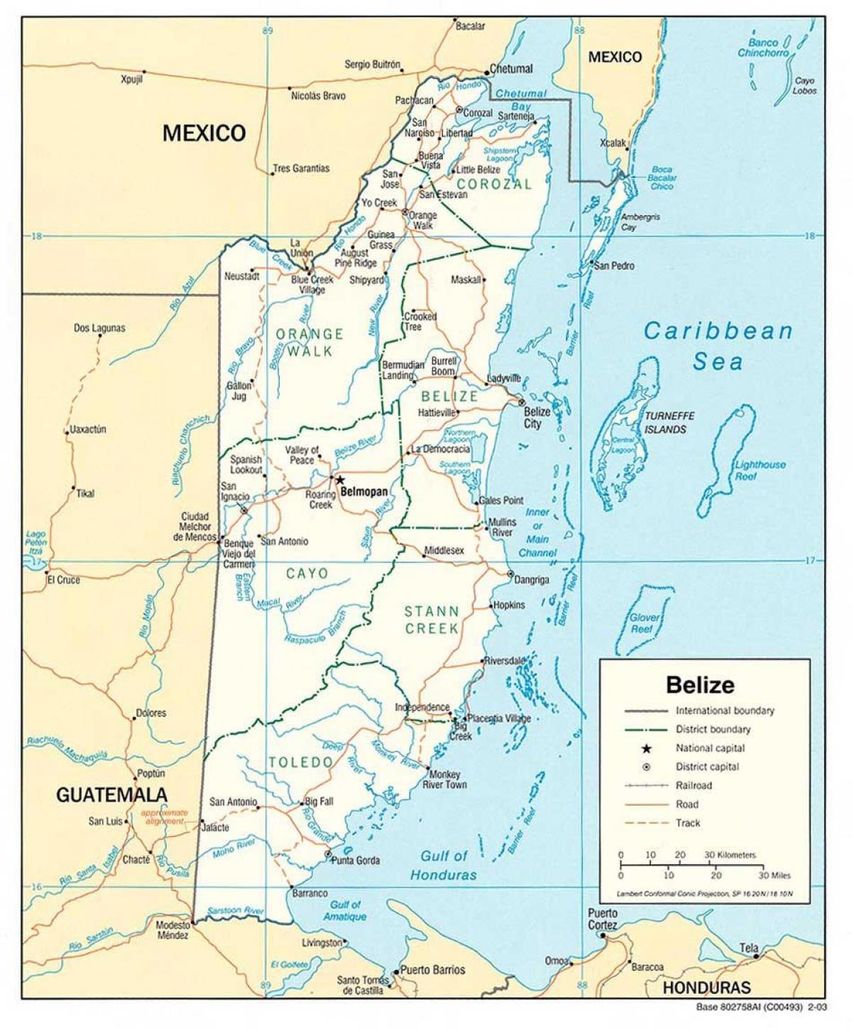 Belize ilog mapa