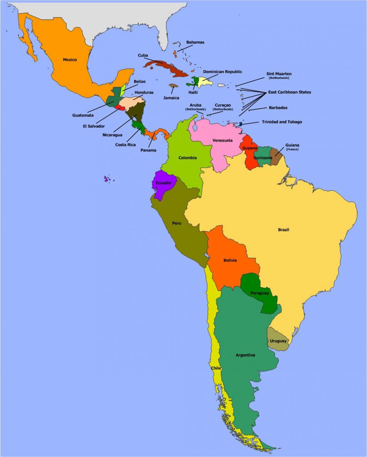 Mapa ng Belize south america