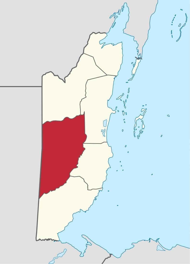 cayo distrito Belize mapa