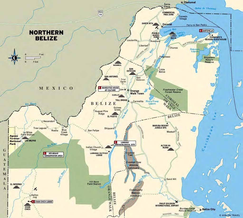 Mapa ng sibun ilog Belize