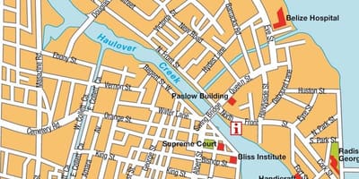 Mapa ng Belize city cruise port