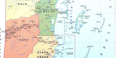 Mapa ng distrito ng Belize