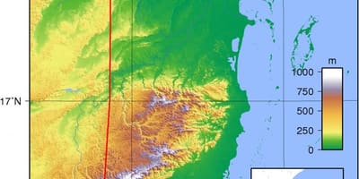 Mapa ng Belize elevation 