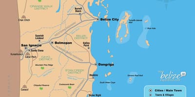 Mapa ng Belize resort