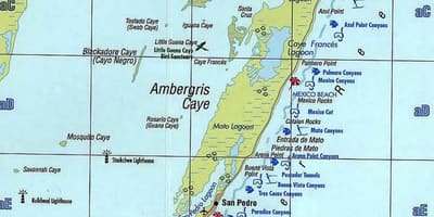 Mapa ng Belize snorkeling