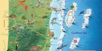 Mapa ng Belize talon 