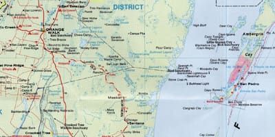 Detalyadong mga mapa ng kalsada ng Belize