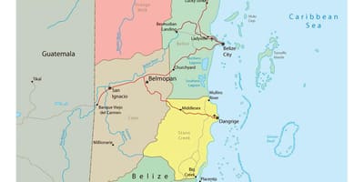 Mapa ng pampulitika Belize