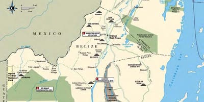 Mapa ng sibun ilog Belize