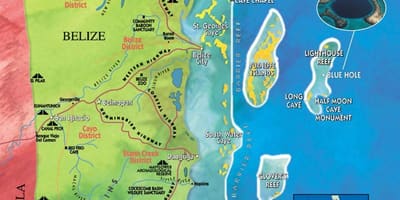 Mapa ng tabako caye Belize