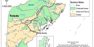 Mapa ng toledo distrito ng Belize
