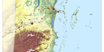 Mapa ng topographic Belize